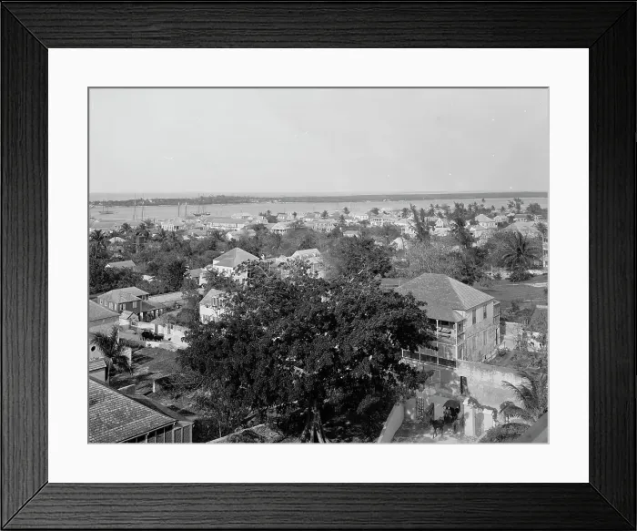 Framed Print : Nassau from the Royal Victoria, Bahama Islands, W.I. between 1900 and 1906. Creator: William H. Jackson Framed Print : Nassau from the Royal Victoria, Bahama Islands, W.I. between 1900 and 1906. Creator: William H. Jackson
