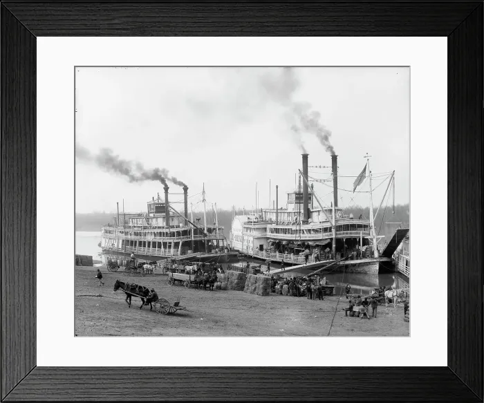 Framed Print : A Mississippi landing, between 1900 and 1906. Creator: Unknown Framed Print : A Mississippi landing, between 1900 and 1906. Creator: Unknown