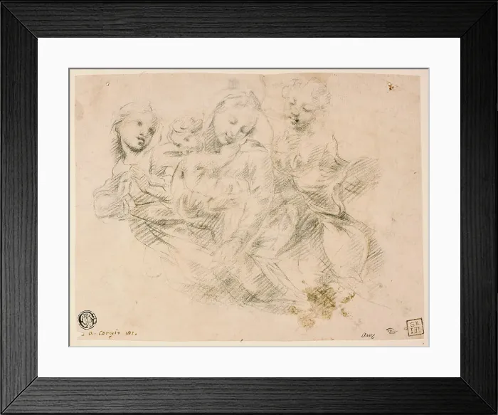 Framed Print : Madonna and Child with Two Angels, c. 1752. Creator: Sir Joshua Reynolds Framed Print : Madonna and Child with Two Angels, c. 1752. Creator: Sir Joshua Reynolds