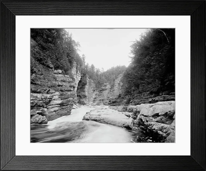 Framed Print : Split Rock, near view, Ausable Chasm, N.Y. between 1900 and 1910. Creator: Unknown Framed Print : Split Rock, near view, Ausable Chasm, N.Y. between 1900 and 1910. Creator: Unknown