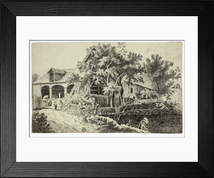 Framed Print : Mill by the Stream, n.d. Creator: Joannes Stradanus Framed Print : Mill by the Stream, n.d. Creator: Joannes Stradanus