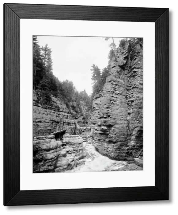 Framed Print : Hell Gate and Jacob's Ladder, Ausable Chasm, between 1900 and 1910. Creator: Unknown Framed Print : Hell Gate and Jacob's Ladder, Ausable Chasm, between 1900 and 1910. Creator: Unknown