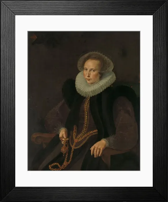 Framed Print : Griete Jacobsdr van Rhijn (1585-1652), Wife of Jacob Cornelisz Banjaert, called van Neck, 1605. Creator: Cornelius Ketel Framed Print : Griete Jacobsdr van Rhijn (1585-1652), Wife of Jacob Cornelisz Banjaert, called van Neck, 1605. Creator: Cornelius Ketel