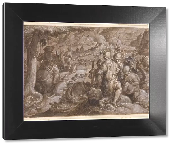 Men Hunting Ibexes with Hounds, 1578. Creator: Joannes Stradanus