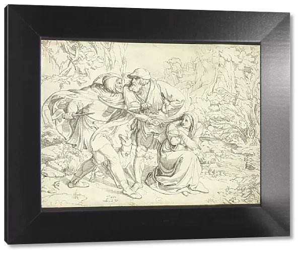 Genoveva's Murderers Take Pity, c. 1830. Creator: Joseph Ritter von Führich
