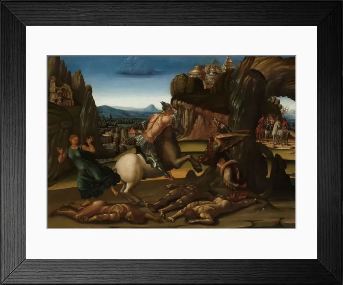 Framed Print : Saint George and the Dragon, 1495-1505. Creator: Unknown Framed Print : Saint George and the Dragon, 1495-1505. Creator: Unknown