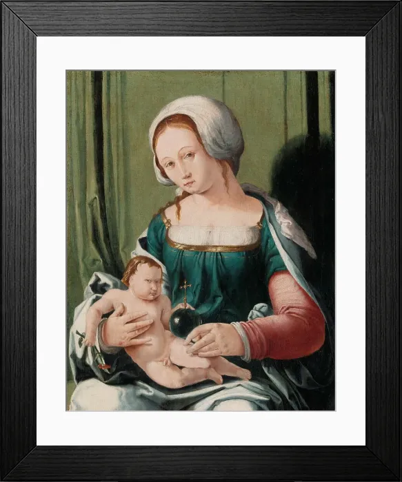 Framed Print : Virgin and Child, c.1530. Creator: Lucas van Leyden Framed Print : Virgin and Child, c.1530. Creator: Lucas van Leyden