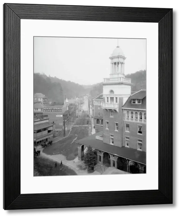 Framed Print : Happy Hollow from Central Avenue, Hot Springs, Ark. c1906. Creator: Unknown Framed Print : Happy Hollow from Central Avenue, Hot Springs, Ark. c1906. Creator: Unknown