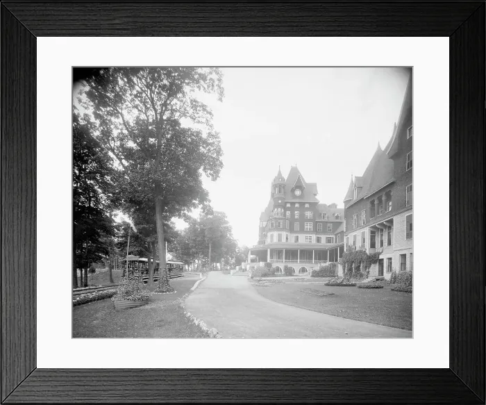 Framed Print : Entrance to Hotel Victory, Put-In-Bay, Ohio, c1906. Creator: Unknown Framed Print : Entrance to Hotel Victory, Put-In-Bay, Ohio, c1906. Creator: Unknown