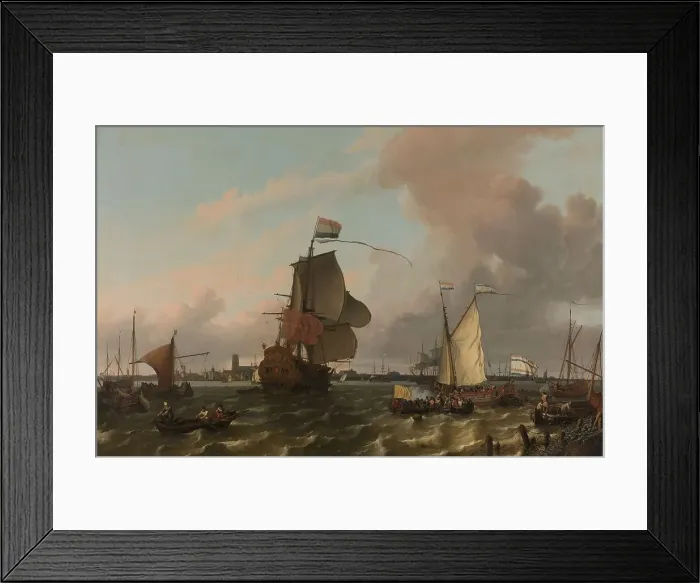 Framed Print : The Man-of-War Brielle on the River Maas off Rotterdam, 1689. Creator: Ludolf Bakhuizen Framed Print : The Man-of-War Brielle on the River Maas off Rotterdam, 1689. Creator: Ludolf Bakhuizen