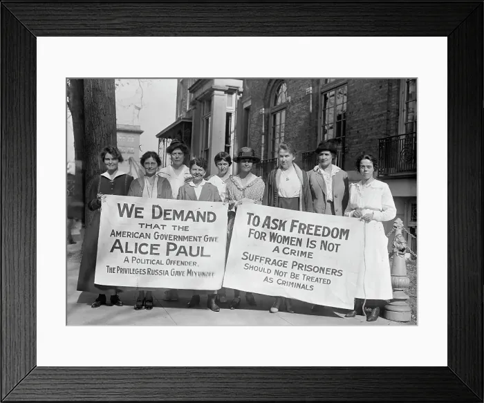 Framed Print : Woman Suffrage - Banners, 1917. Creator: Harris & Ewing. Woman Suffrage - Banners, 1917. Creator: Harris & Ewing Framed Print : Woman Suffrage - Banners, 1917. Creator: Harris & Ewing. Woman Suffrage - Banners, 1917. Creator: Harris & Ewing