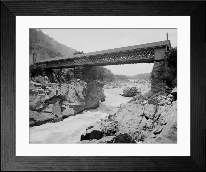 Framed Print : Tucker Toll Bridge, Bellows Falls, Vt. between 1900 and 1910. Creator: Unknown