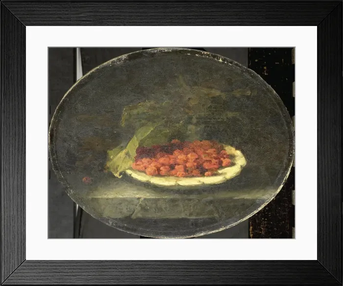 Framed Print : Still life with strawberries in a white bowl, 1880-1896. Creator: Marguerite Roosenboom Framed Print : Still life with strawberries in a white bowl, 1880-1896. Creator: Marguerite Roosenboom