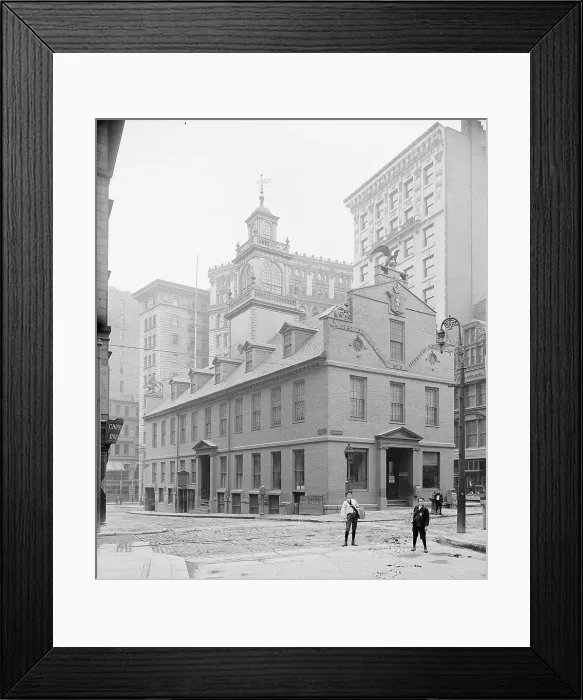 Framed Print : Old State House from Washington St. Boston, Mass. between 1900 and 1906. Creator: Unknown Framed Print : Old State House from Washington St. Boston, Mass. between 1900 and 1906. Creator: Unknown
