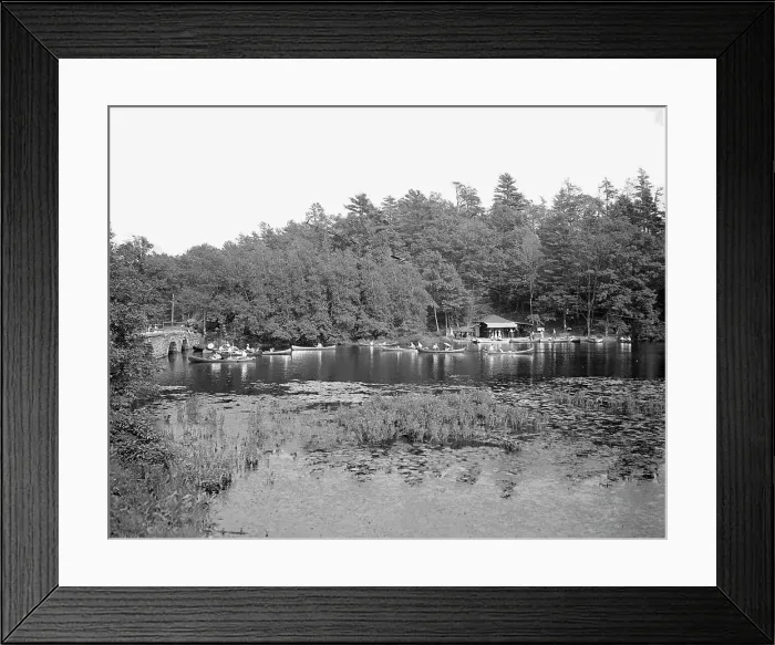 Framed Print : Canoeing on Charles River, Charles River Reservation, Mass. c1906. Creator: Unknown Framed Print : Canoeing on Charles River, Charles River Reservation, Mass. c1906. Creator: Unknown