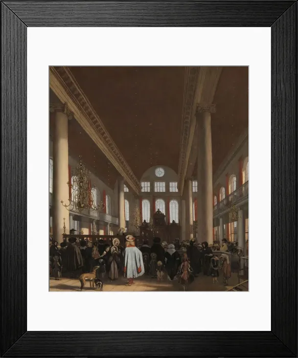 Framed Print : Interior of the Portuguese Synagogue in Amsterdam, 1680. Creator: Emanuel de Witte