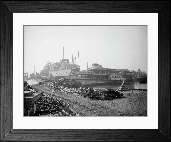 Framed Print : Old boats beached to rot away, New York City, between 1900 and 1910. Creator: Unknown Framed Print : Old boats beached to rot away, New York City, between 1900 and 1910. Creator: Unknown