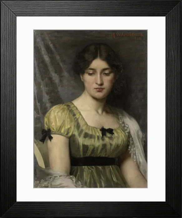 Framed Print : Portrait of a Woman, 1886. Creator: Maria Wilhelmina Wandscheer Framed Print : Portrait of a Woman, 1886. Creator: Maria Wilhelmina Wandscheer