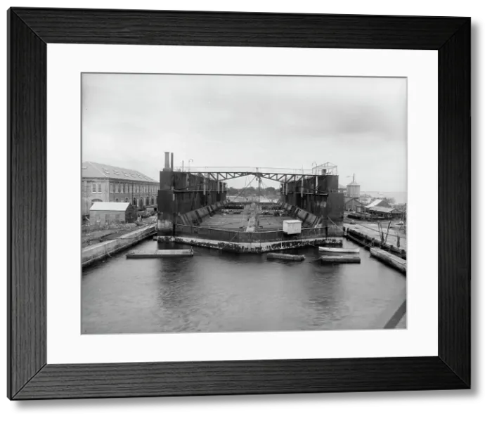 Framed Print : Floating dry dock, Pensacola, Fla. between 1900 and 1910. Creator: Unknown Framed Print : Floating dry dock, Pensacola, Fla. between 1900 and 1910. Creator: Unknown