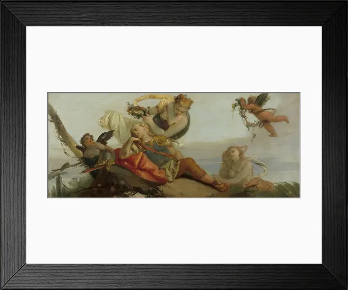Framed Print : The Sleeping Rinaldo Crowned with Flowers by Armida (formerly entitled Sleeping Mars), 1750-1780. Creator: Francesco Zugno Framed Print : The Sleeping Rinaldo Crowned with Flowers by Armida (formerly entitled Sleeping Mars), 1750-1780. Creator: Francesco Zugno
