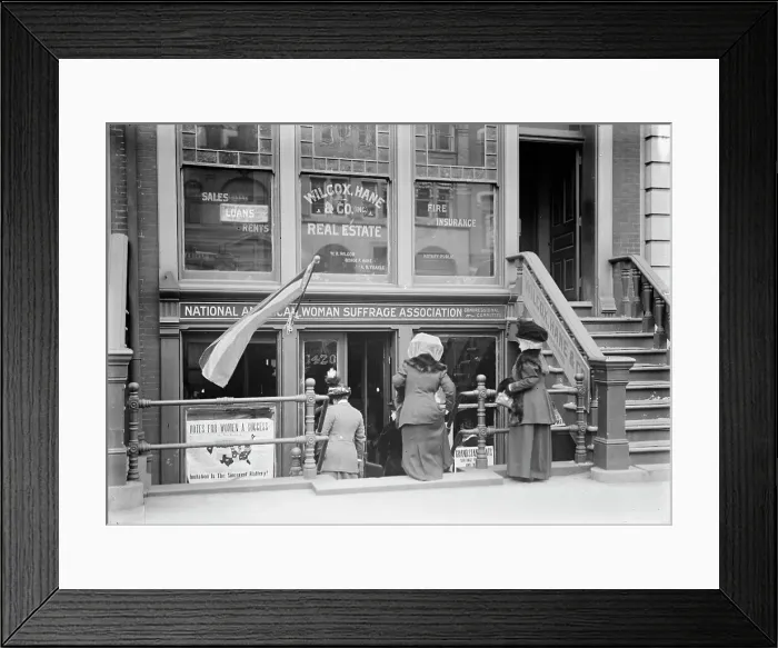 Framed Print : Woman Suffrage - Headquarters, National American Woman Suffrage Association, 1913. Creator: Harris & Ewing. Woman Suffrage - Headquarters, National American Woman Suffrage Association, 1913. Creator: Harris & Ewing Framed Print : Woman Suffrage - Headquarters, National American Woman Suffrage Association, 1913. Creator: Harris & Ewing. Woman Suffrage - Headquarters, National American Woman Suffrage Association, 1913. Creator: Harris & Ewing