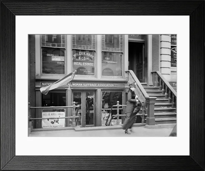 Framed Print : Woman Suffrage - Headquarters, National American Woman Suffrage Association, 1913. Creator: Harris & Ewing. Woman Suffrage - Headquarters, National American Woman Suffrage Association, 1913. Creator: Harris & Ewing Framed Print : Woman Suffrage - Headquarters, National American Woman Suffrage Association, 1913. Creator: Harris & Ewing. Woman Suffrage - Headquarters, National American Woman Suffrage Association, 1913. Creator: Harris & Ewing