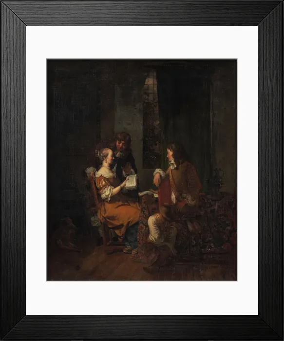 Framed Print : Music Lesson, 1655. Creator: Gerbrand van den Eeckhout Framed Print : Music Lesson, 1655. Creator: Gerbrand van den Eeckhout