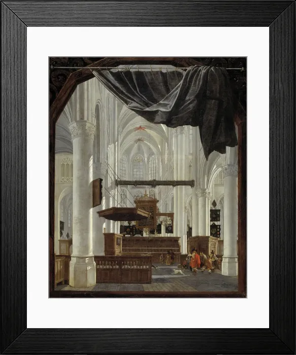 Framed Print : Interior of Sint Gertrudiskerk in Bergen op Zoom, 1655. Creator: Gerard Houckgeest Framed Print : Interior of Sint Gertrudiskerk in Bergen op Zoom, 1655. Creator: Gerard Houckgeest
