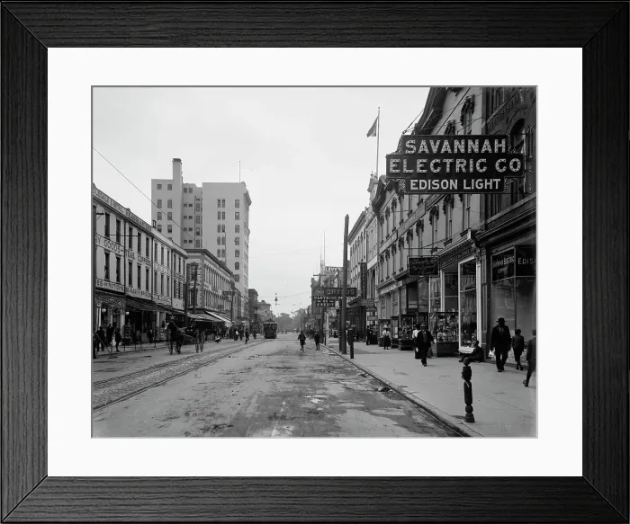 Framed Print : Broughton Street, looking east, Savannah, Ga. between 1900 and 1910. Creator: Unknown