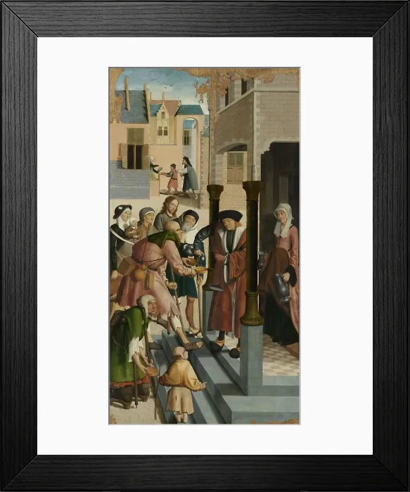Framed Print : The Seven Works of Mercy, 1504. Creator: Master of Alkmaar Framed Print : The Seven Works of Mercy, 1504. Creator: Master of Alkmaar