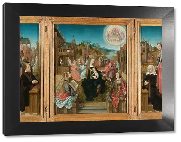 Triptych with Virgin and Child with Saints (center), male Donor with Saint Martin (left, inner wing) Creator: Master of Delft