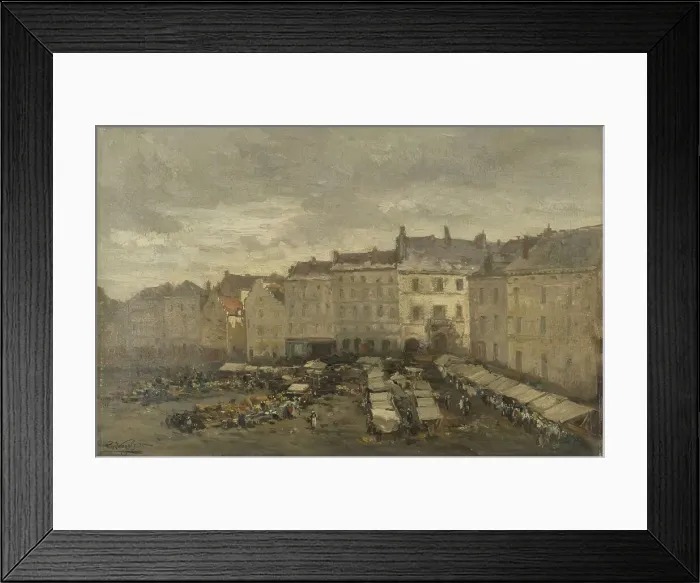 Framed Print : The Grote Zavel (Grand Sablon), Brussels, 1875. Creator: Guillaume Vogels Framed Print : The Grote Zavel (Grand Sablon), Brussels, 1875. Creator: Guillaume Vogels