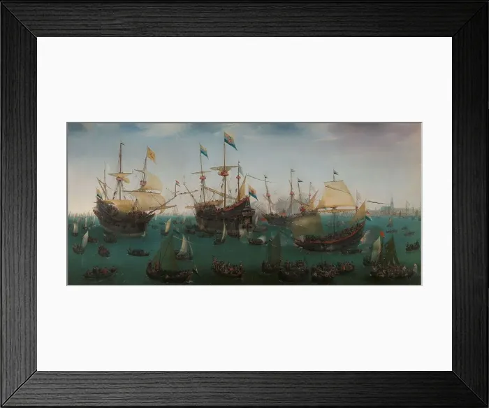 Framed Print : The Return to Amsterdam of the Second Expedition to the East Indies, 1599. Creator: Hendrick Cornelisz Vroom Framed Print : The Return to Amsterdam of the Second Expedition to the East Indies, 1599. Creator: Hendrick Cornelisz Vroom