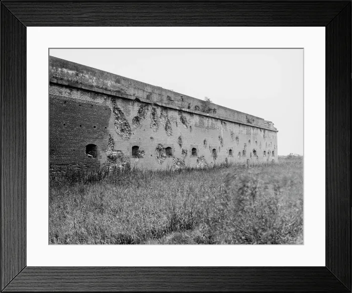 Framed Print : Fort Pulaski battle scars, Savannah, Ga. between 1900 and 1910. Creator: Unknown Framed Print : Fort Pulaski battle scars, Savannah, Ga. between 1900 and 1910. Creator: Unknown