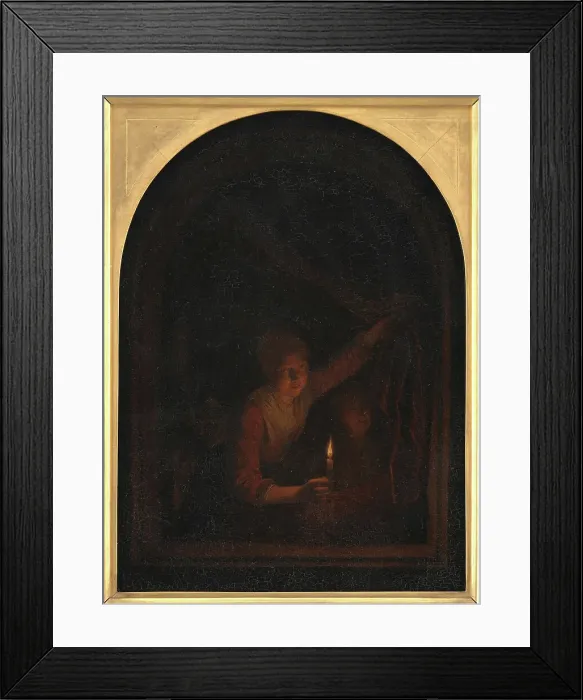 Framed Print : Girl with a Candle, 1657-1658. Creator: Gerrit Dou Framed Print : Girl with a Candle, 1657-1658. Creator: Gerrit Dou