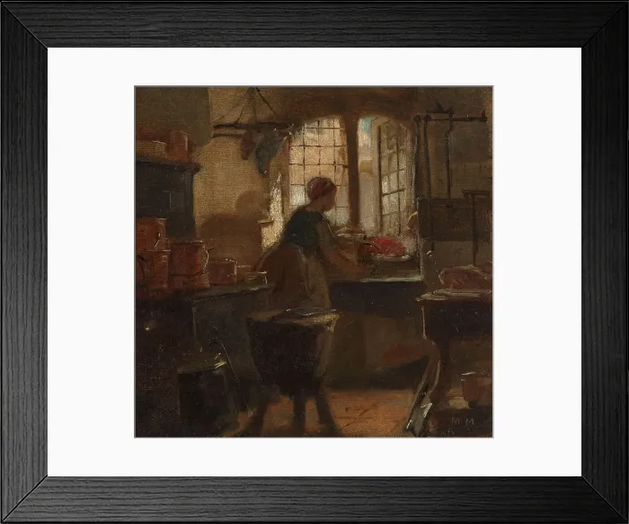 Framed Print : Kitchen, 1859. Creator: Matthijs Maris Framed Print : Kitchen, 1859. Creator: Matthijs Maris