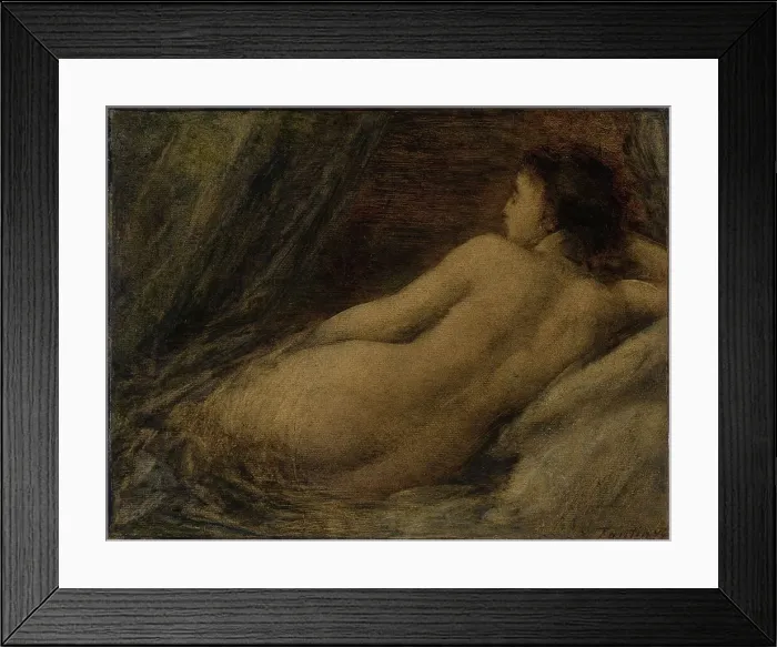 Framed Print : Reclining Nude, 1874. Creator: Henri Fantin-Latour Framed Print : Reclining Nude, 1874. Creator: Henri Fantin-Latour