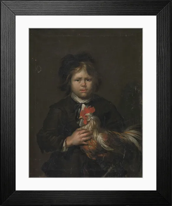 Framed Print : A Farm Boy with a Cock, 1658-1677. Creator: Henrich Dittmers Framed Print : A Farm Boy with a Cock, 1658-1677. Creator: Henrich Dittmers