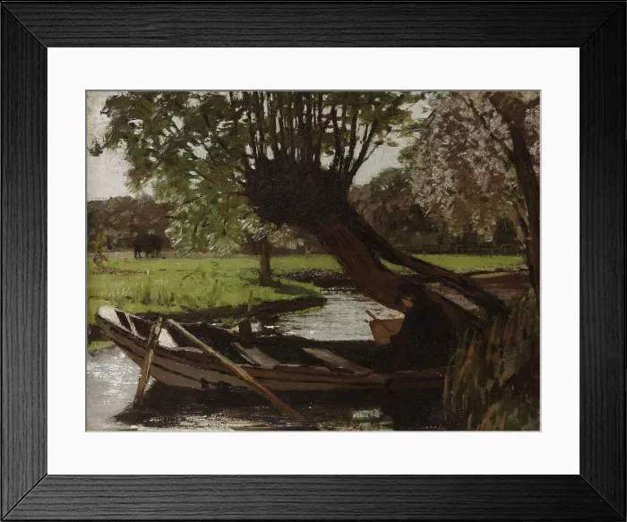 Framed Print : Boat with a Pollard Willow, 1863. Creator: Matthijs Maris Framed Print : Boat with a Pollard Willow, 1863. Creator: Matthijs Maris