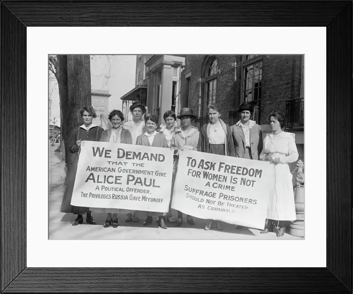 Framed Print : Woman Suffrage - Pickets, 1917. Creator: Harris & Ewing. Woman Suffrage - Pickets, 1917. Creator: Harris & Ewing Framed Print : Woman Suffrage - Pickets, 1917. Creator: Harris & Ewing. Woman Suffrage - Pickets, 1917. Creator: Harris & Ewing