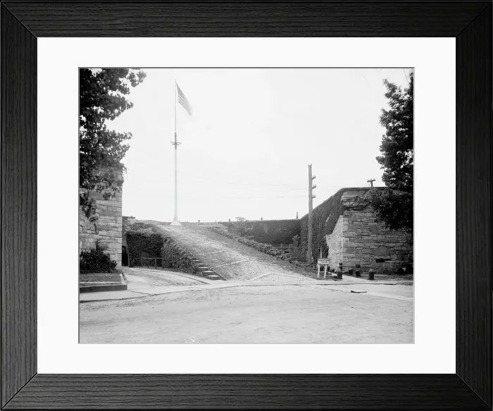 Framed Print : Ascent to the flagstaff, Fort Monroe, Va. between 1900 and 1910. Creator: Unknown Framed Print : Ascent to the flagstaff, Fort Monroe, Va. between 1900 and 1910. Creator: Unknown