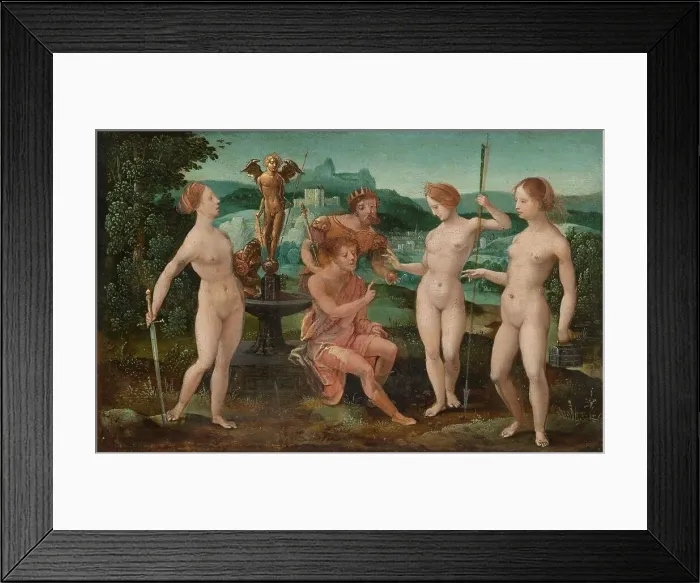 Framed Print : Judgment of Paris, 1532. Creator: Master of the Female Half-Lengths Framed Print : Judgment of Paris, 1532. Creator: Master of the Female Half-Lengths