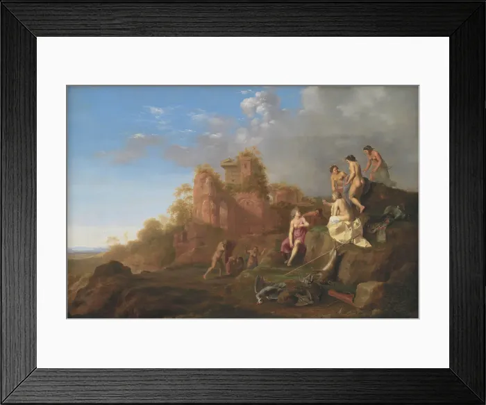 Framed Print : Diana and her Nymphs, 1659. Creator: Cornelis van Poelenburch Framed Print : Diana and her Nymphs, 1659. Creator: Cornelis van Poelenburch