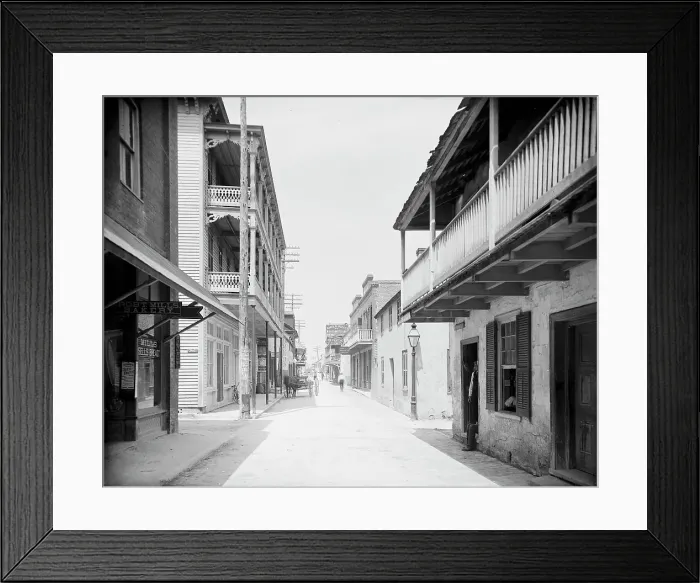Framed Print : St. George St. St. Augustine, Fla. between 1900 and 1910. Creator: Unknown Framed Print : St. George St. St. Augustine, Fla. between 1900 and 1910. Creator: Unknown