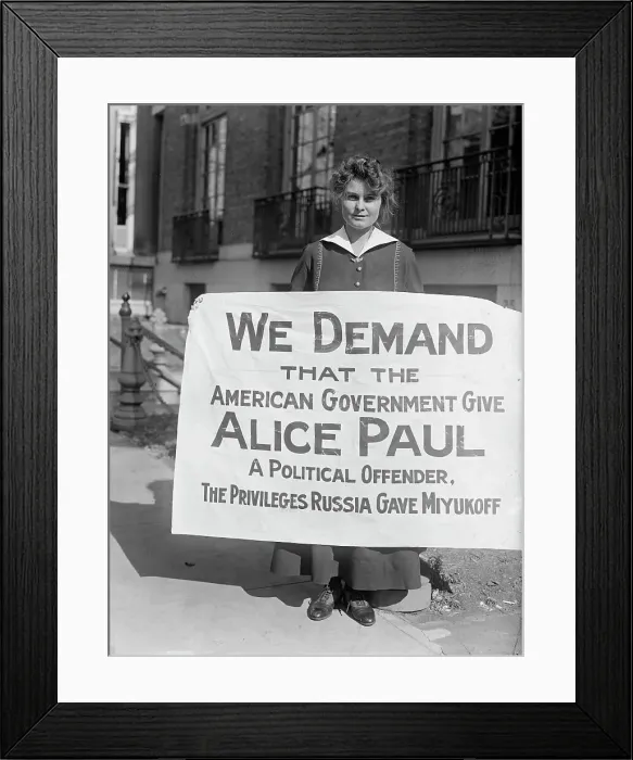 Framed Print : Woman Suffrage - Pickets, 1917. Creator: Harris & Ewing. Woman Suffrage - Pickets, 1917. Creator: Harris & Ewing Framed Print : Woman Suffrage - Pickets, 1917. Creator: Harris & Ewing. Woman Suffrage - Pickets, 1917. Creator: Harris & Ewing