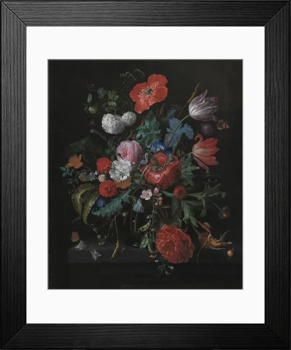 Framed Print : A Bunch of Flowers, 1659-1727. Creator: Jacob van Walscapelle Framed Print : A Bunch of Flowers, 1659-1727. Creator: Jacob van Walscapelle