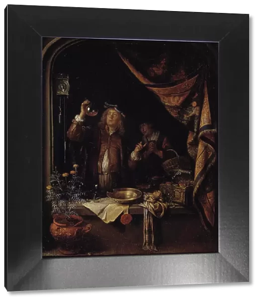 A Visit to the Doctor; A Doctor Examining Urine, 1660-1665. Creator: Gerrit Dou
