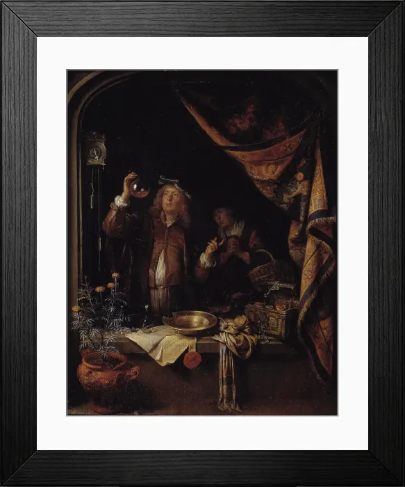 Framed Print : A Visit to the Doctor; A Doctor Examining Urine, 1660-1665. Creator: Gerrit Dou Framed Print : A Visit to the Doctor; A Doctor Examining Urine, 1660-1665. Creator: Gerrit Dou