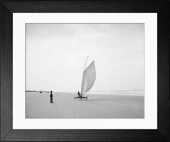 Framed Print : Sailing on the beach, Ormond, Fla. between 1900 and 1910. Creator: Unknown Framed Print : Sailing on the beach, Ormond, Fla. between 1900 and 1910. Creator: Unknown