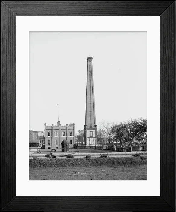 Framed Print : Chimney of old Confederate Powder Works Mill, Augusta, Ga. between 1900 and 1910. Creator: Unknown Framed Print : Chimney of old Confederate Powder Works Mill, Augusta, Ga. between 1900 and 1910. Creator: Unknown